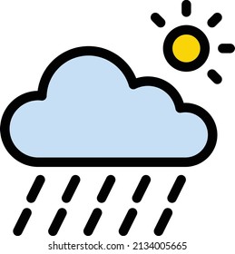 raining Vector illustration on a transparent background. Premium quality symbols. Stroke  vector icon for concept and graphic design.