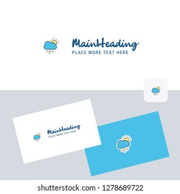 Raining vector logotype with business card template. Elegant corporate identity. - Vector