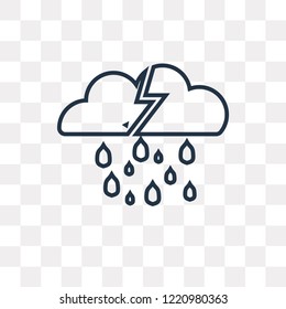 Raining vector outline icon isolated on transparent background, high quality linear Raining transparency concept can be used web and mobile