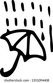 Raining. Weather doodle icon vector design.