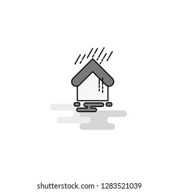 Raining Web Icon. Flat Line Filled Gray Icon Vector