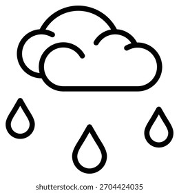 A ilustração do vetor da linha do ícone de chuva