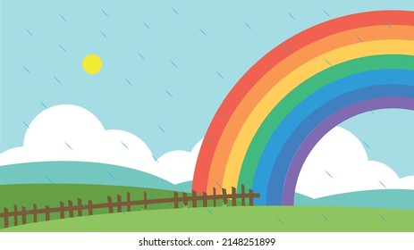 llueve y brilla el arco iris
