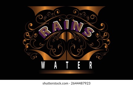 RAINS WATER lettering custom style design