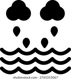 Rainstorm Glyph Icon Vector Design