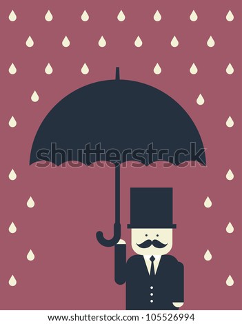 rain/umbrella vector/illustration