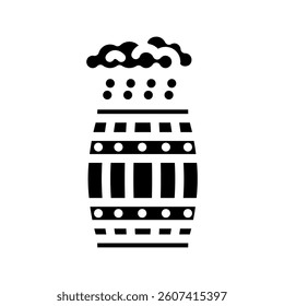 rainwater collection barrel sustainability glyph icon vector. rainwater collection barrel sustainability sign. isolated symbol illustration