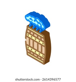 rainwater collection barrel sustainability isometric icon vector. rainwater collection barrel sustainability sign. isolated symbol illustration