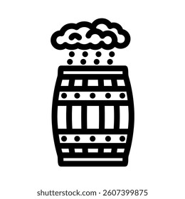 rainwater collection barrel sustainability line icon vector. rainwater collection barrel sustainability sign. isolated contour symbol black illustration