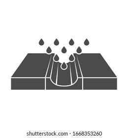 Rainwater drainage system icon in flat style.Vector illustration.	
