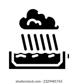 rainwater harvesting environmental glyph icon vector. rainwater harvesting environmental sign. isolated symbol illustration