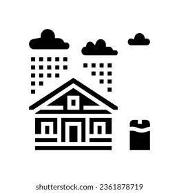 rainwater harvesting environmental glyph icon vector. rainwater harvesting environmental sign. isolated symbol illustration