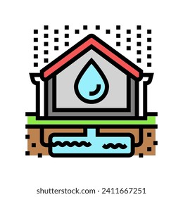 rainwater harvesting green building color icon vector. rainwater harvesting green building sign. isolated symbol illustration