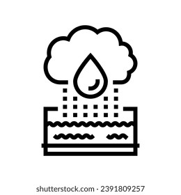 rainwater harvesting green living line icon vector. rainwater harvesting green living sign. isolated contour symbol black illustration