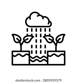 Rainwater Harvesting Icon Line Vector Illustration