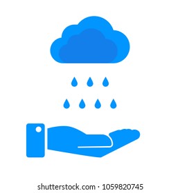 Rainwater Harvesting Icon. Vector Image Isolated On White Background