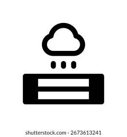 Rainwater harvesting. Outlined stroke vector icon with black-filled details.