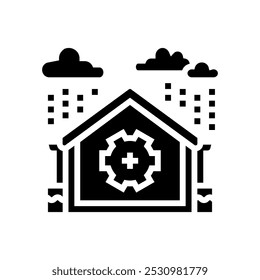 rainwater harvesting water saving glyph icon vector. rainwater harvesting water saving sign. isolated symbol illustration