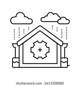 rainwater harvesting water saving line icon vector. rainwater harvesting water saving sign. isolated contour symbol black illustration