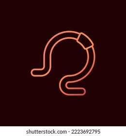 Rain-Worm vector concept colorful icon or sign in outline style on dark background