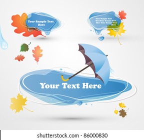 Rainy autumn banners vector