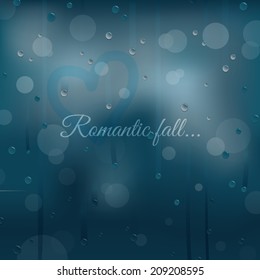Rainy autumn romantic background