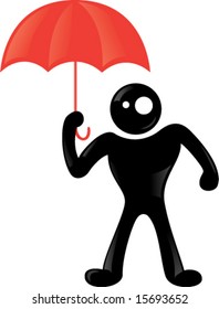 Rainy black man icon
