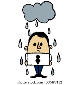 Rainy businessman