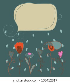 Rainy card with place for text
