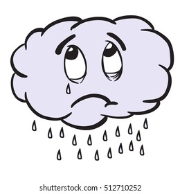 rainy cloud cartoon illustration