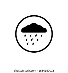 Rainy cloud color black flat style