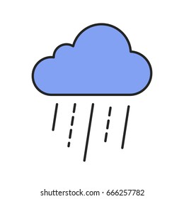 Rainy cloud color icon. Isolated vector illustration