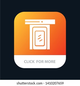 Rainy, Cloud, Door, Home Mobile App Button. Android and IOS Glyph Version