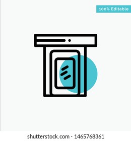 Rainy, Cloud, Door, Home turquoise highlight circle point Vector icon. Vector Icon Template background