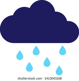 Rainy cloud geometric illustration isolated on background