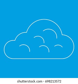 Rainy cloud icon blue outline style isolated vector illustration. Thin line sign