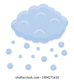 Icono de nube. Caricatura del icono del vector de nube lluviosa para el diseño web aislado en fondo blanco