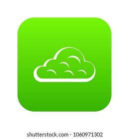 Rainy cloud icon digital green for any design isolated on white vector illustration
