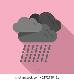 Rainy cloud icon flat vector. Cloudy rain. Forecast storm