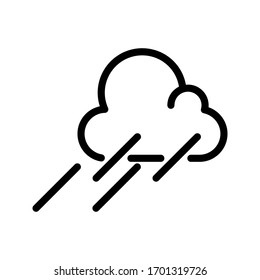 Rainy cloud icon on white background