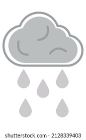 Regenwolke-Symbol auf weißem Hintergrund