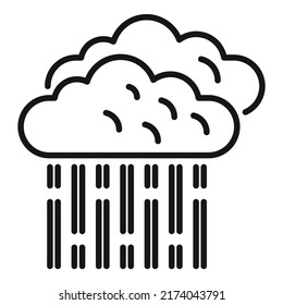 Rainy cloud icon outline vector. Cloudy rain. Sky day