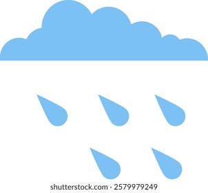 Rainy cloud icon, cloud icon with raindrops. Web banner, poster, background image, vector illustration, vector.