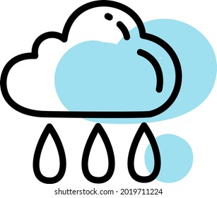 Regenwolke, Illustration, Vektorgrafik auf weißem Hintergrund.