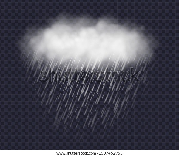 Rainy Cloud Isolated On Transparent Background Stock Vector Royalty Free