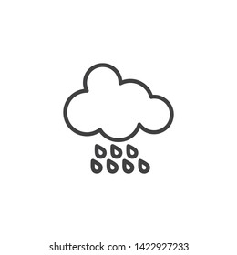 Rainy cloud line icon. linear style sign for mobile concept and web design. Cloud and raindrops outline vector icon. Meteorology weather symbol, logo illustration. Vector graphics
