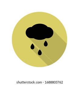 icono de sombra larga de nube lluviosa. Glifo simple, vector plano de iconos web para ui y ux, sitio web o aplicación móvil