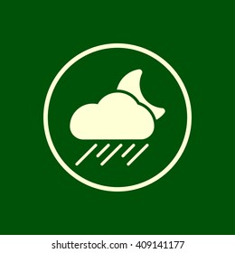 rainy cloud, moon icon. weather vector eps10 icon
