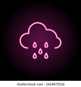 Rainy cloud neon icon. Simple thin line, outline vector of web icons for ui and ux, website or mobile application