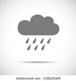 Rainy cloud single flat icon icon vector illustration EPS10